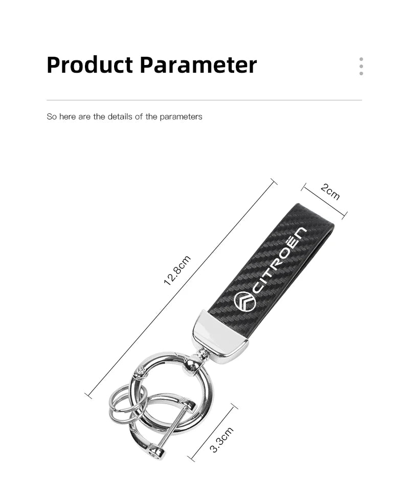 Citroën Leather & Carbon Fiber Keychain