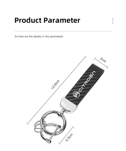 Citroën Leather & Carbon Fiber Keychain