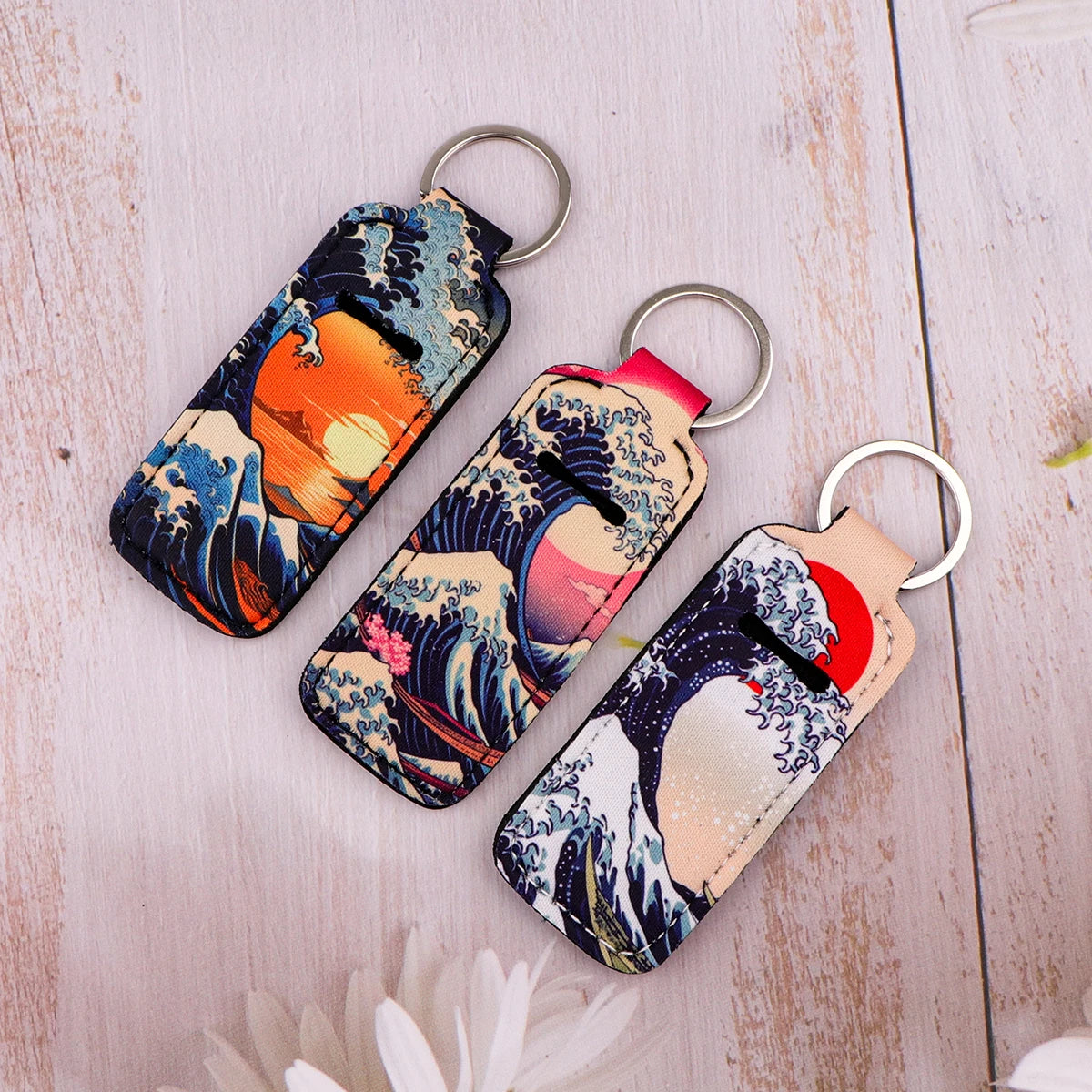 Japanese Waves Keychain