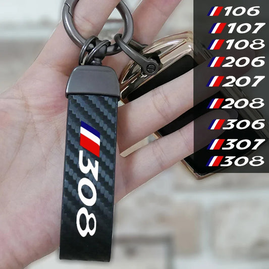 Peugeot Carbon Fiber Keychain