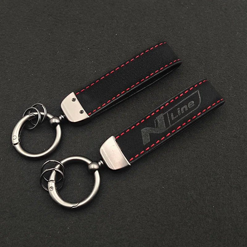 Hyundai N Line Leather Keychain