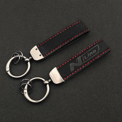 Hyundai N Line Leather Keychain