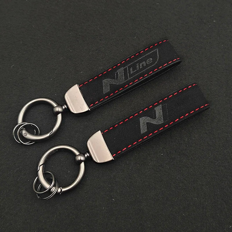 Hyundai N Line Leather Keychain