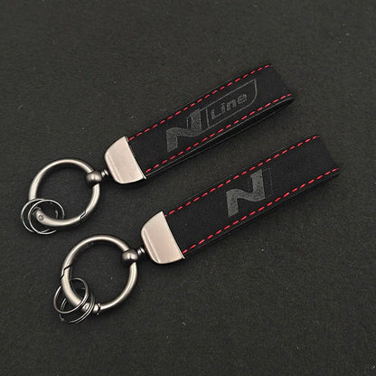 Hyundai N Line Leather Keychain