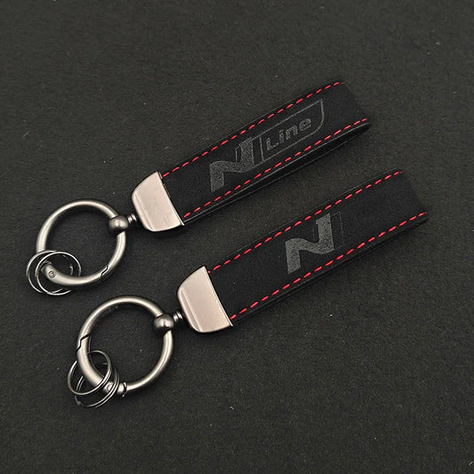Hyundai N Line Leather Keychain