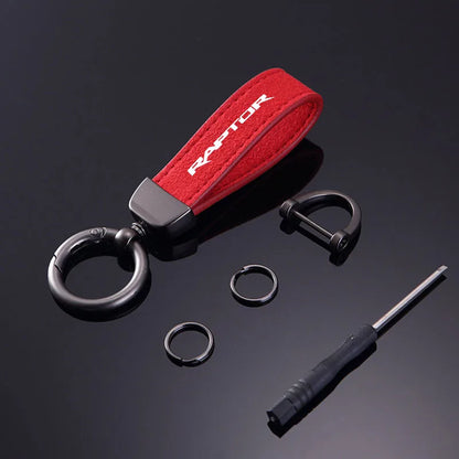 Raptor Leather Keychain