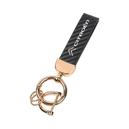 Citroën Leather & Carbon Fiber Keychain
