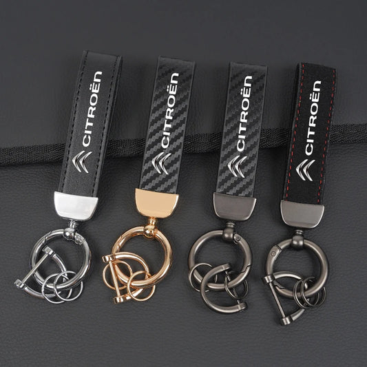 Citroën Leather & Carbon Fiber Keychain