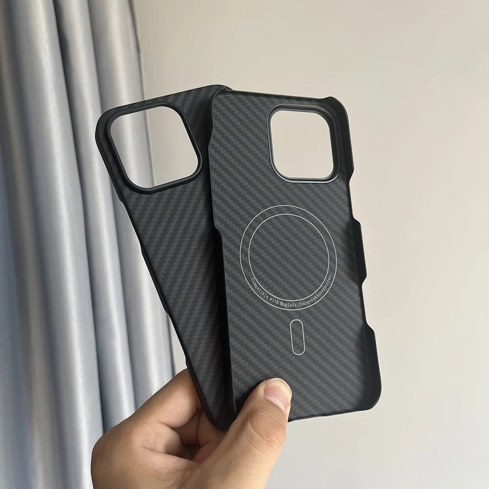 Luxury Hard Carbon Fiber Magsafe IPhone Case