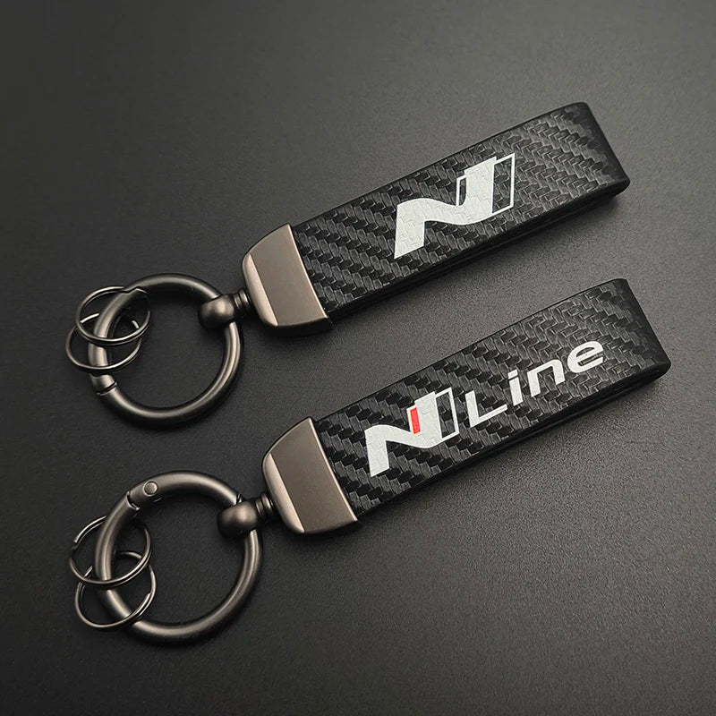 Hyundai N Line Carbon Fiber Keychain