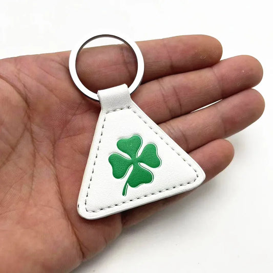Four-Leaf Leather Keychain