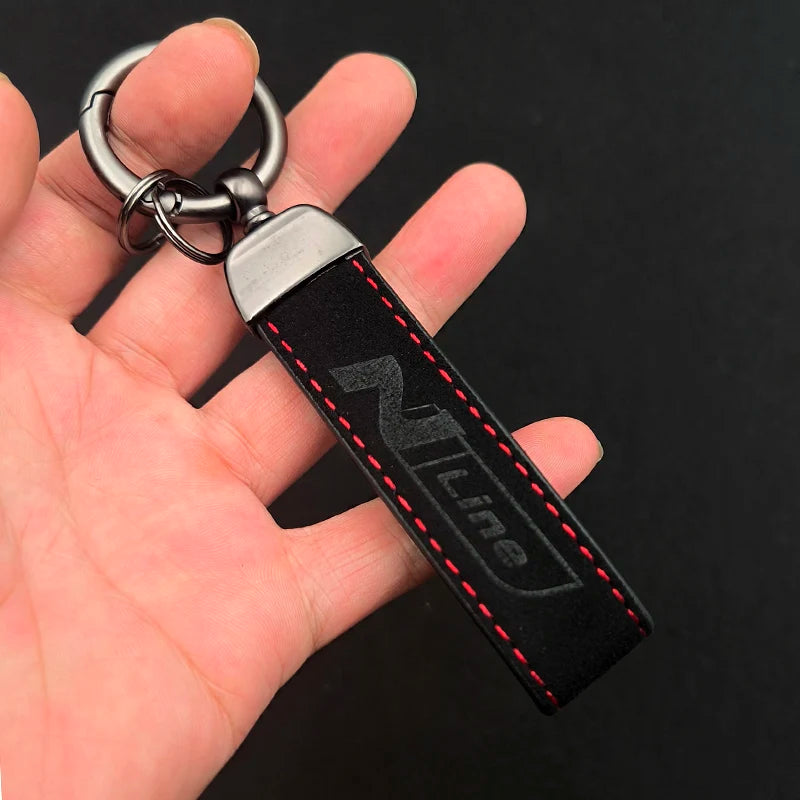 Hyundai N Line Leather Keychain