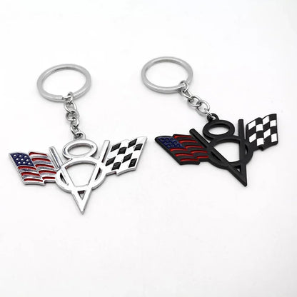 V8 Metal Keychain
