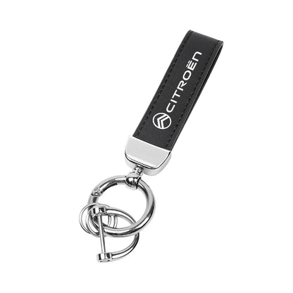 Citroën Leather & Carbon Fiber Keychain