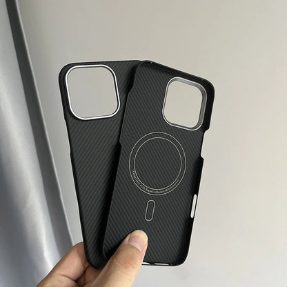 Luxury Hard Carbon Fiber Magsafe IPhone Case