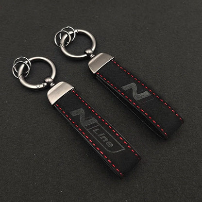 Hyundai N Line Leather Keychain
