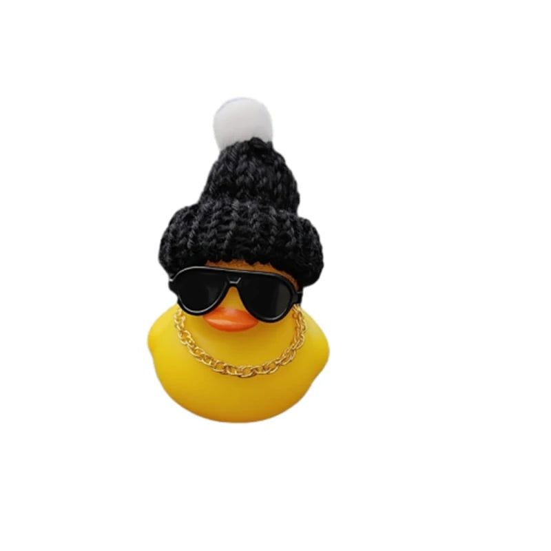 Cute Black Knitted Hat and Sunglasses Duck