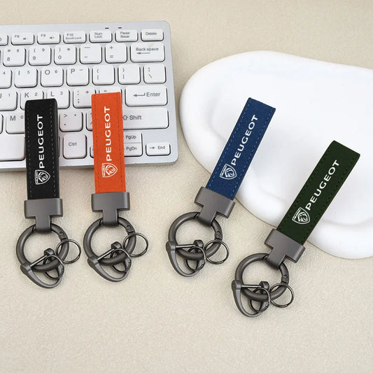 Peugeot Leather Keychain