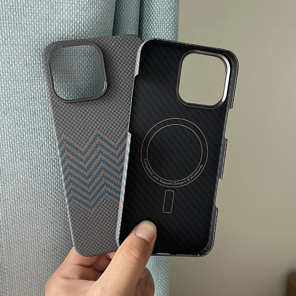 Luxury Hard Carbon Fiber Magsafe IPhone Case