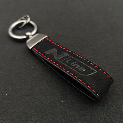 Hyundai N Line Leather Keychain