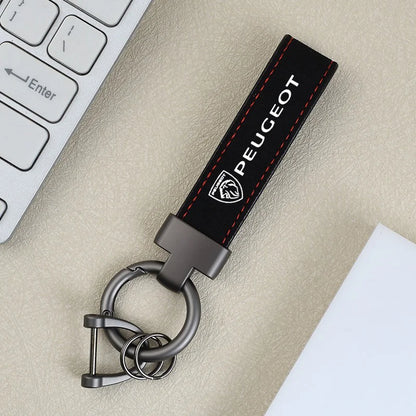 Peugeot Leather Keychain
