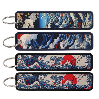 Japanese Waves Keychain