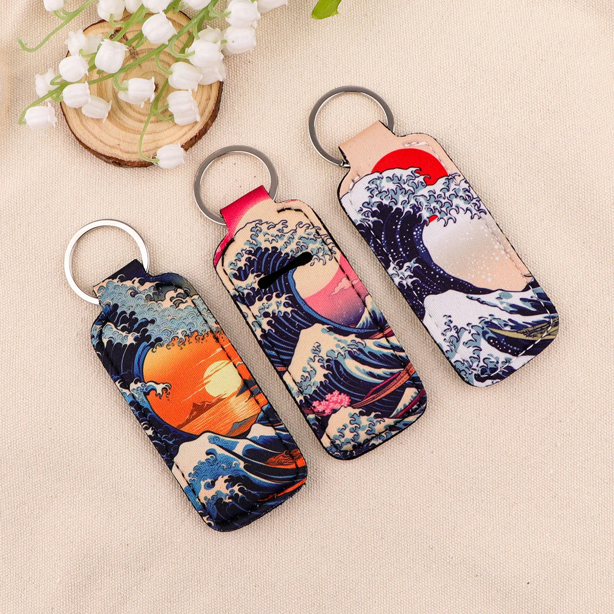 Japanese Waves Keychain