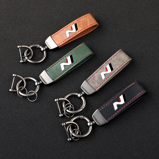 Hyundai N Line Leather Keychain