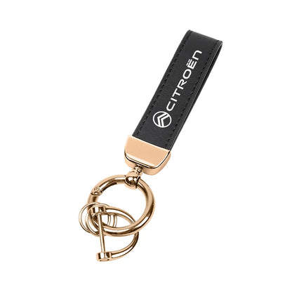 Citroën Leather & Carbon Fiber Keychain