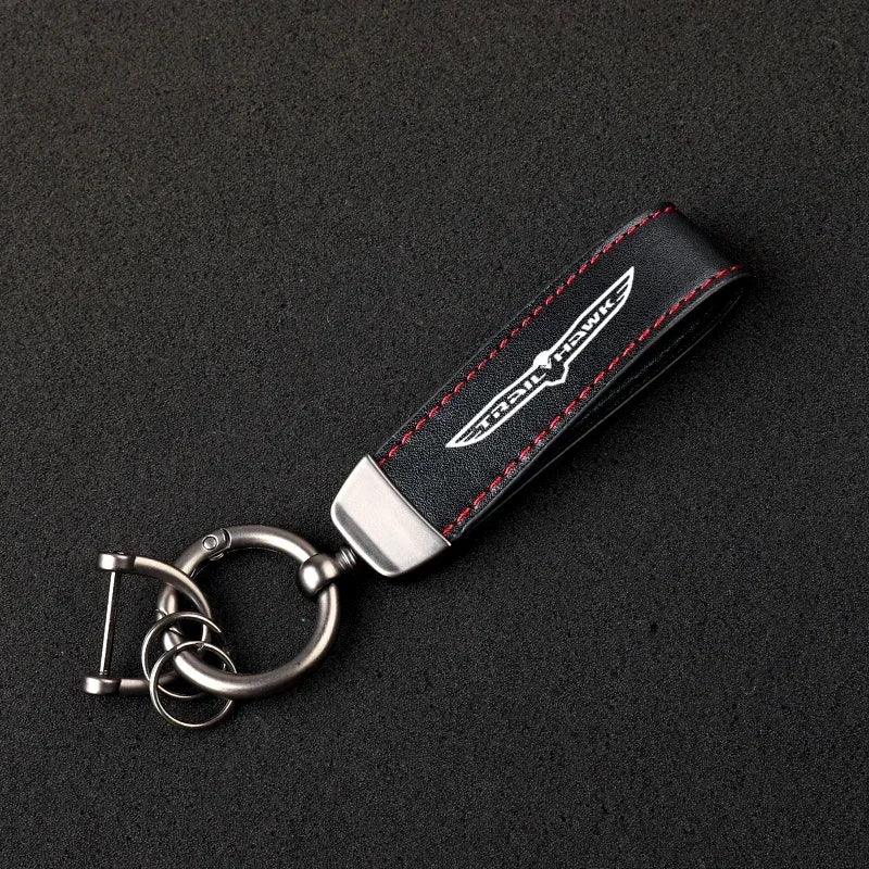 Jeep Trailhawk Leather Keychain