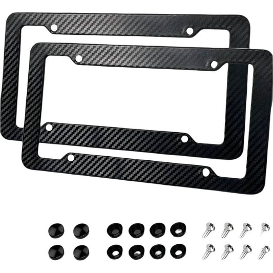 Universal Carbon US Car License Plate Frame