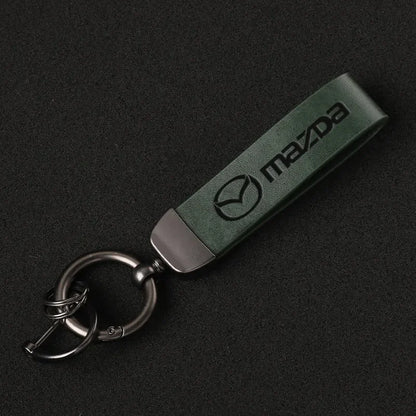 Leather Mazda Keychain